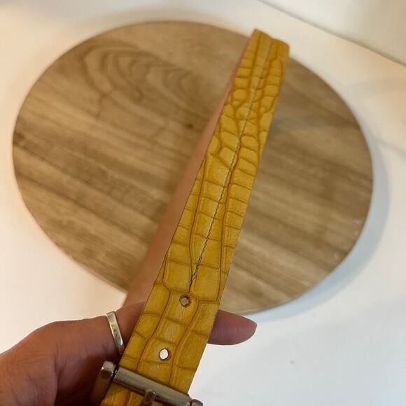 Martin Dingman Yellow Alligator Full Grain Leather USA Made Belt Size Large/XL - Picture 3 of 12